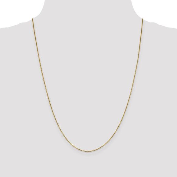 0.9mm 18k Yellow Gold Classic Box Chain Necklace, 24 Inch - Picture 2 of 8
